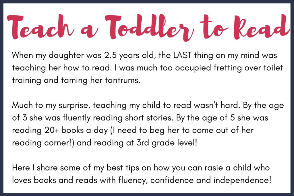teach a toddler to read