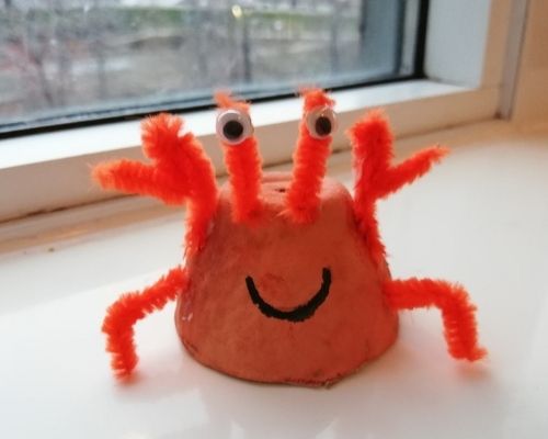 Recycled Egg Carton Crabs | Easy Animal Crafts for Kids