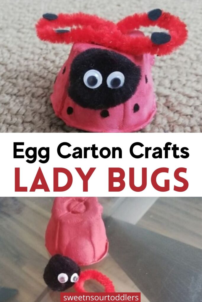 egg carton craft lady bug