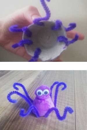 egg carton octopus