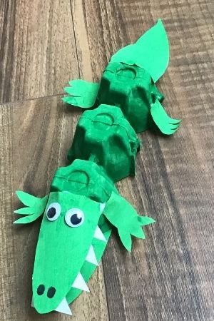 egg carton crocodile