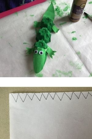 egg carton crocodile