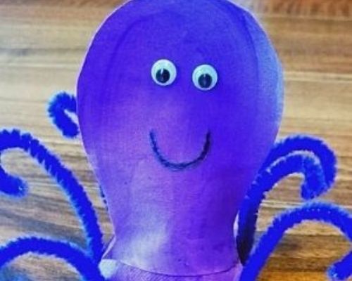 Egg Carton Octopus | Easy Ocean Crafts for Kids - Sweet n Sour Toddlers