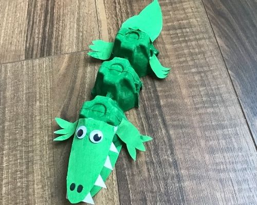 Egg Carton Crocodile | Animal Crafts for Kids