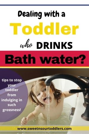 toddler drinks bath water